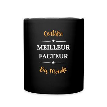 Certifié meilleur facteur du monde - Mug uni - noir - Devant