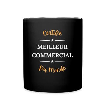 Certifié meilleur commercial du monde - Mug uni - noir - Devant