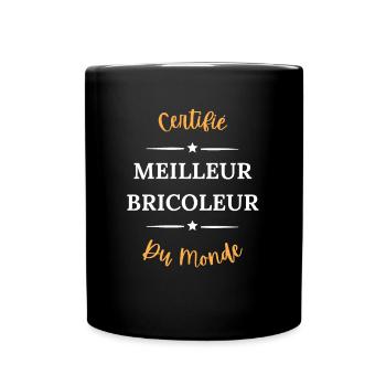 Certifié meilleur bricoleur du monde - Mug uni - noir - Devant