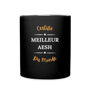 Certifié meilleur aesh du monde - Mug uni - noir - Devant