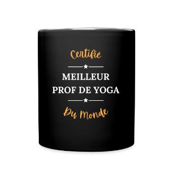 Certifié meilleur prof de yoga du monde - Mug uni - noir - Devant