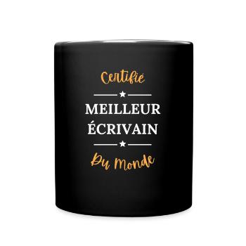 Certifié meilleur écrivain du monde - Mug uni - noir - Devant