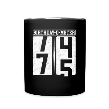 Birthday-O-Meter 75 Happy 75th Birthday Celebrant - Full Colour Mug - black - Front