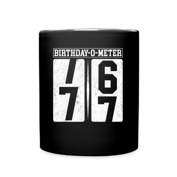 Birthday-O-Meter 77 Joyeux 77e anniversaire Célébrant - Mug uni - noir - Devant