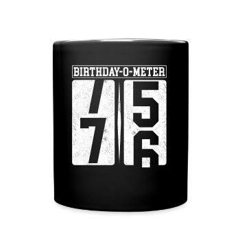 Birthday-O-Meter 76 Happy 76th Birthday Celebrant - Full Colour Mug - black - Front