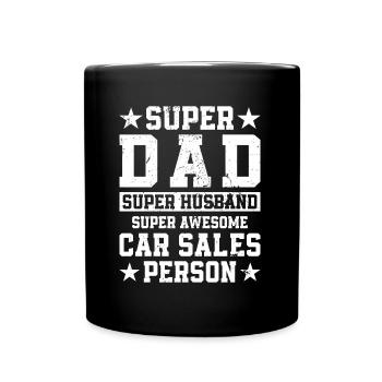 Super Papa Super Mari Super Génial - Mug uni - noir - Devant