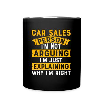 Vendeur de voitures Je ne discute pas - Mug uni - noir - Devant