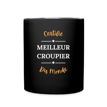 Certifié meilleur croupier du monde - Mug uni - noir - Devant