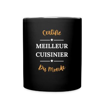 Certifié meilleur cuisinier du monde - Mug uni - noir - Devant