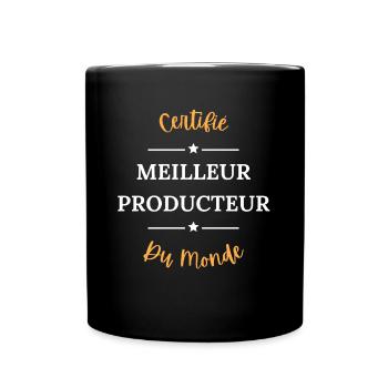Certifié meilleur producteur - Mug uni - noir - Devant