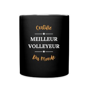 Certifié meilleur volleyeur du monde - Mug uni - noir - Devant