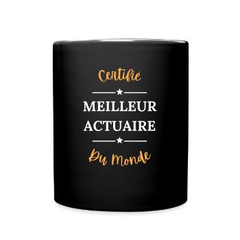 Certifié meilleur actuaire du monde - Mug uni - noir - Devant