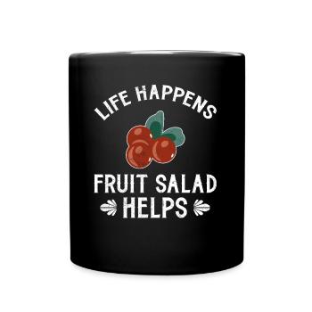 Life Happiness Fruit Salad Helps - Full Colour Mug - black - Front