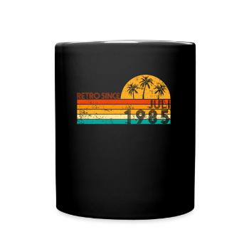 Retro since Juli 1985 - Geburtstag im Juli - Tasse einfarbig - Schwarz - Vorne
