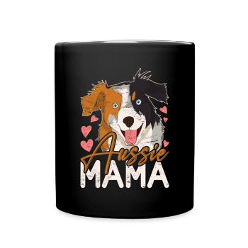 Aussie Mama Dog Gift Australian Shepherd - Full Colour Mug - black - Front