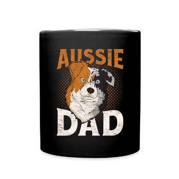 Aussie Papa Dog Gift Berger australien - Mug uni - noir - Devant