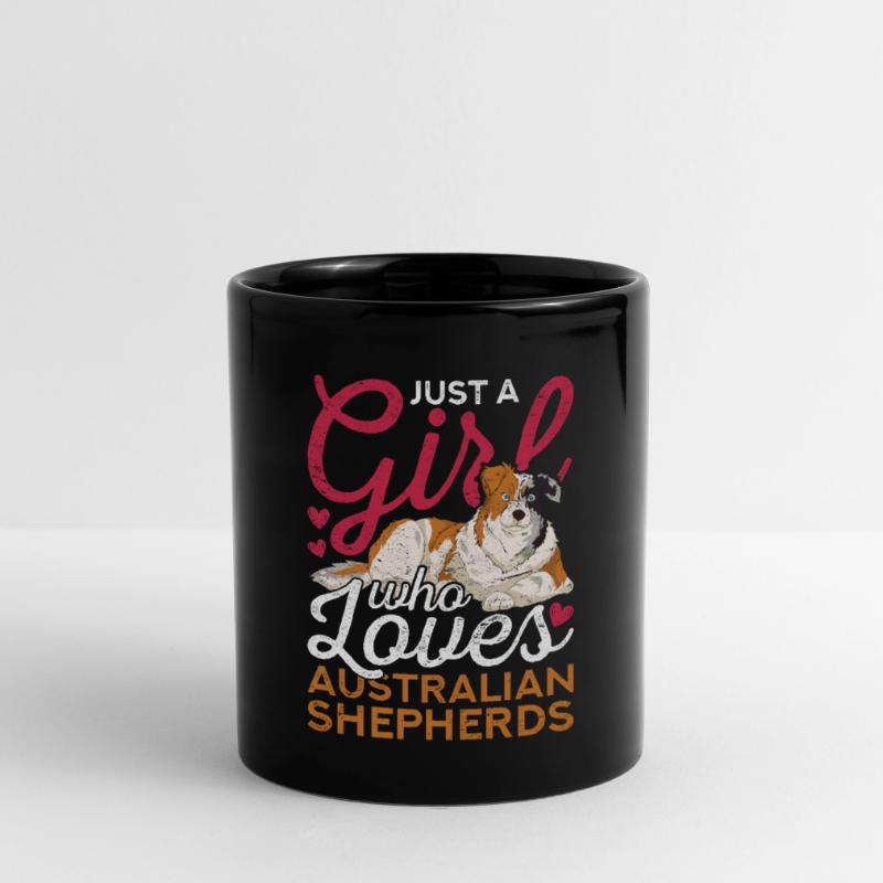 Aussie Hunde Mädchen Geschenk Australian Shepherd Tasse einfarbig