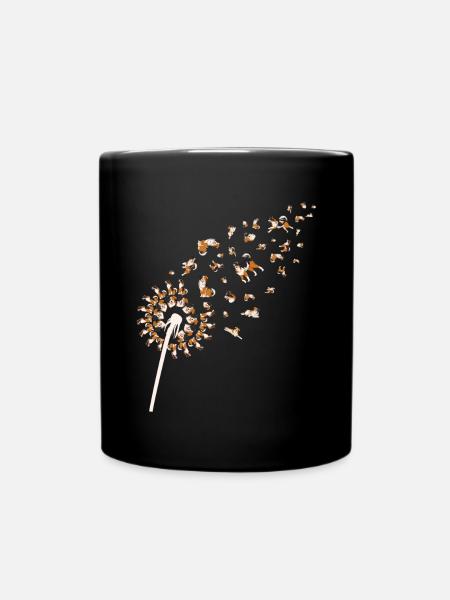 Aussie Hund Pusteblume Australian Shepherd - Tasse einfarbig - Schwarz