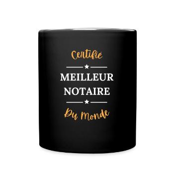 Certifié meilleur notaire du monde - Mug uni - noir - Devant