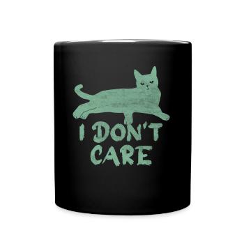 I Don't Care Cat Whisperer Pet Meow Kitty Kitten - Full Colour Mug - black - Front