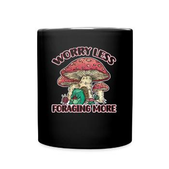 Mushroom Hunter Foraging Fungus Mycology Mushies - Full Colour Mug - black - Front