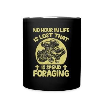 Mushroom Hunter Foraging Fungus Mycology Mushies - Full Colour Mug - black - Front