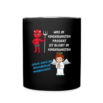 Schulanfang Einschulung 1 Klasse Grundschule - Tasse einfarbig - Schwarz - Vorne