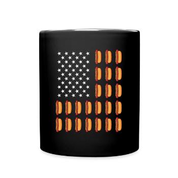 American Hot Dog Flag Fast Food Hot Dog - Mug uni - noir - Devant