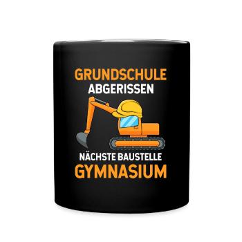 Grundschulabschluss Gymnasium Einschulung 5.Klasse - Tasse einfarbig - Schwarz - Vorne