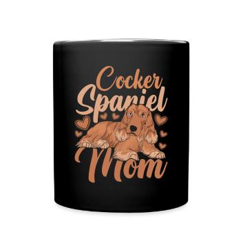 Fête des Mères Chien Idée Cadeau Cocker Épagneul - Mug uni - noir - Devant