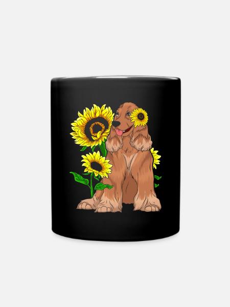 Sonnenblume Hundebesitzer Hund Cocker Spaniel - Ensfarvet krus - sort