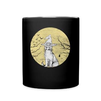 Gothic Cat Whisperer Meow Kitty Kitten Halloween - Full Colour Mug - black - Front