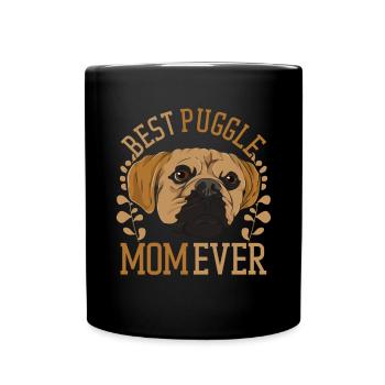 Amoureux des chiens Cadeau de fête des mères Chien Puggle - Mug uni - noir - Devant