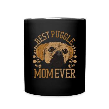 Puggle Maman Chiens Cadeau de fête des mères Puggle - Mug uni - noir - Devant