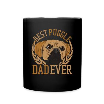 Amoureux des chiens Cadeau de la fête des pères Chien Papa Puggle - Mug uni - noir - Devant