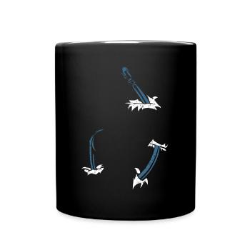 Fishermen, fishing, fishing hooks - Full Colour Mug - black - Front
