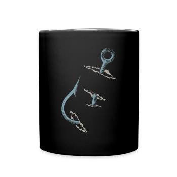 Fishermen, fishing, fishing hooks - Full Colour Mug - black - Front