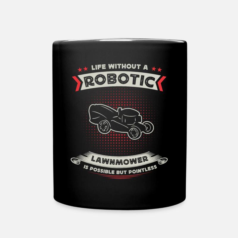 Mähroboter fan, Rasen Mähen - Tasse einfarbig - Schwarz