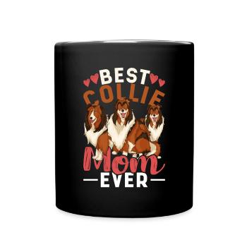 Amoureux des chiens Cadeau de fête des mères Chien Mama Collie - Mug uni - noir - Devant