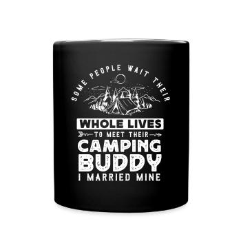 Camping Buddy Marié, Camping, Plein air - Mug uni - noir - Devant