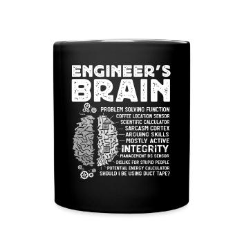Engineers Brain, Engineer - Full Colour Mug - black - Front