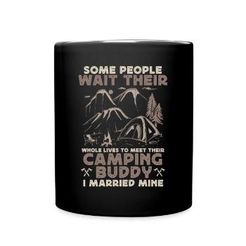 Camping Buddy Marié, Camping, Plein air - Mug uni - noir - Devant