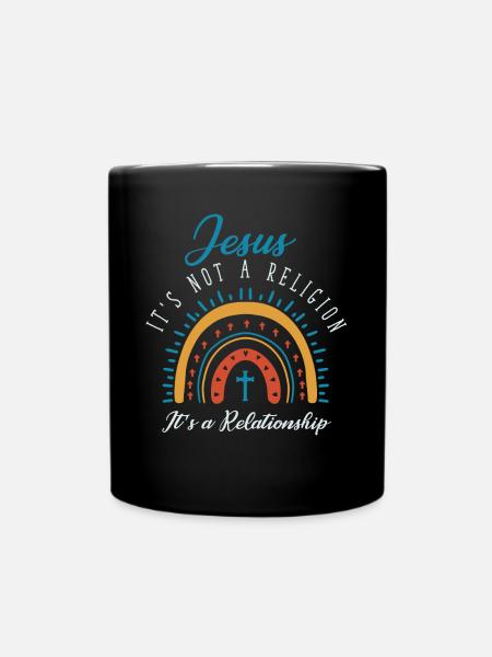 Jésus, ce n’est pas une religion C’est une relation - Mug uni - noir