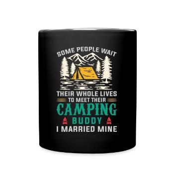Camping Buddy Marié, Camping, Plein air - Mug uni - noir - Devant