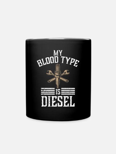 Meine Blutgruppe Ist Diesel, LKW-Fahrer - Tasse einfarbig - Schwarz
