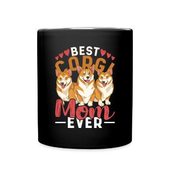 Amoureux des chiens Cadeau de fête des mères Chien Mama Corgi - Mug uni - noir - Devant