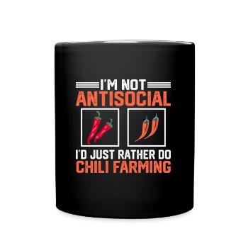 Je ne suis pas un agriculteur de chili antisocial - Mug uni - noir - Devant