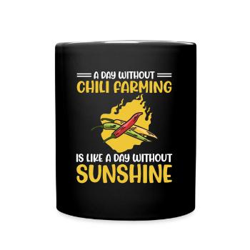 Une journée sans culture du piment, c’est comme - Mug uni - noir - Devant