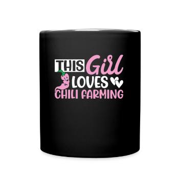 This Girl Loves Chili Farming - Tasse einfarbig - Schwarz - Vorne