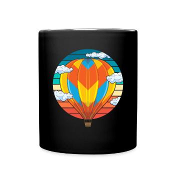 Retro Ballonfahrer Geschenkidee Heißluftballon - Tasse einfarbig - Schwarz - Vorne